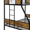 Twin Over FULL Metal Bunk Bed with Trundle 2 - Side Ladder and Full-Length Guardrail, No Box Spring Needed, Large Under Bed Storage, Easy Assemble