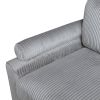 Living Room Furniture 4-Piece Modular Sectional Sofa Set Gray Corduroy Soft Cushion Pillows Solid Wood Legs