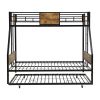 Twin Over FULL Metal Bunk Bed with Trundle 2 - Side Ladder and Full-Length Guardrail, No Box Spring Needed, Large Under Bed Storage, Easy Assemble