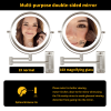 8 Inch Wall-Mounted Makeup Mirror, Double Sided 1x/10x Magnifying Makeup Mirror, 3 Colour Lights Touch Screen Dimmable Bathroom Mirror