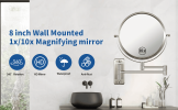 8-inch Wall Mounted Makeup Vanity Mirror, 1X / 10X Magnification Mirror, 360¬∞ Swivel with Extension Arm