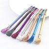 1pc Reusable Stainless Steel Straw - Creative; Multipurpose Spoon for Coffee; Milk; and More!