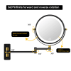 8.6" Wall Mounted Makeup Mirror with LED Lights, Double Sided 1X/10X Magnifying Mirror, 360¬∞ Swivel Bathroom Vanity Mirror with Extension Arm