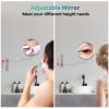 8-inch Wall Mounted Makeup Vanity Mirror, Height Adjustable, 1X / 10X Magnification Mirror, 360¬∞ Swivel with Extension Arm