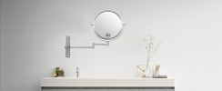 8-inch Wall Mounted Makeup Vanity Mirror, Height Adjustable, 1X / 10X Magnification Mirror, 360¬∞ Swivel with Extension Arm