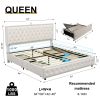 Queen size bed frame with 4 drawers, Star Galaxy Projector, USB Charger, Music Speaker, Adjustable Upholstered Headboard with Diamond Button,Velvet