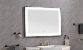 48*36 LED Lighted Bathroom Wall Mounted Mirror with High Lumen+Anti-Fog Separately Control