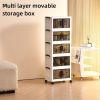 1pc multi-layer foldable open storage cabinet for home living room high-looking storage box dormitory wheeled multi-layer book snack storage locker