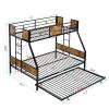 Twin Over FULL Metal Bunk Bed with Trundle 2 - Side Ladder and Full-Length Guardrail, No Box Spring Needed, Large Under Bed Storage, Easy Assemble