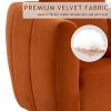 360¬∞ Swivel Accent Chair, Modern Velvet Fabric Living Room Armchair with Fluffy Cushions, Comfy Wide Upholstered, Barrel Accent Chairs for Living Roo