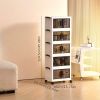 1pc multi-layer foldable open storage cabinet for home living room high-looking storage box dormitory wheeled multi-layer book snack storage locker