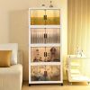 1pc multi-layer foldable open storage cabinet for home living room high-looking storage box dormitory wheeled multi-layer book snack storage locker