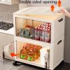 1pc multi-layer foldable open storage cabinet for home living room high-looking storage box dormitory wheeled multi-layer book snack storage locker