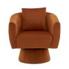 360¬∞ Swivel Accent Chair, Modern Velvet Fabric Living Room Armchair with Fluffy Cushions, Comfy Wide Upholstered, Barrel Accent Chairs for Living Roo