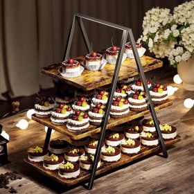 Wooden 3-tier Dessert Stand,Ban On Temu Sales (Option: 3layers)